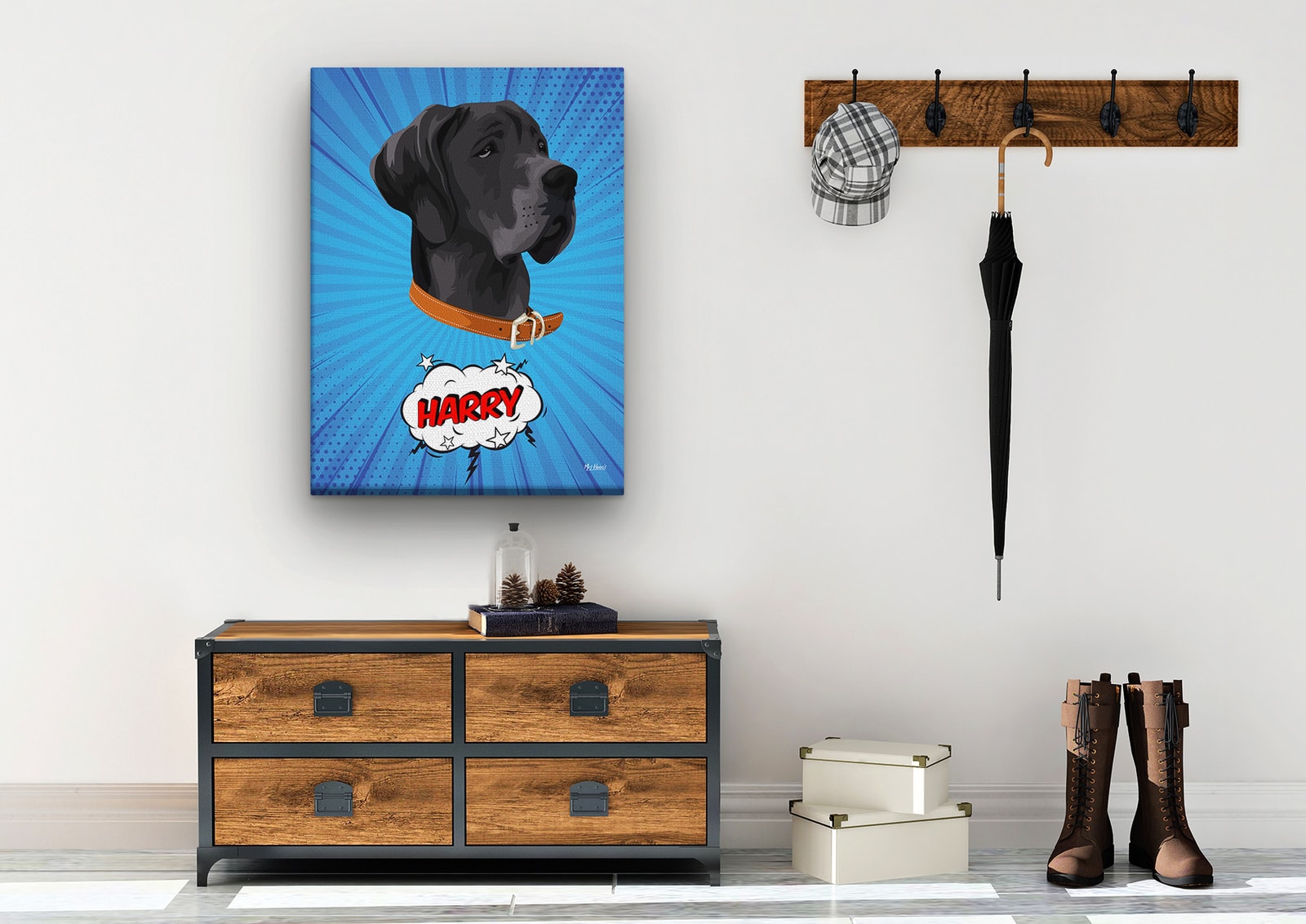 Custom Pop Art Style Dog Portrait - Pet illustration from photo - Blue blast Canvas 10 Custom Pop Art Style Dog Portrait - Pet illustration from photo - Blue blast Canvas - Image 8