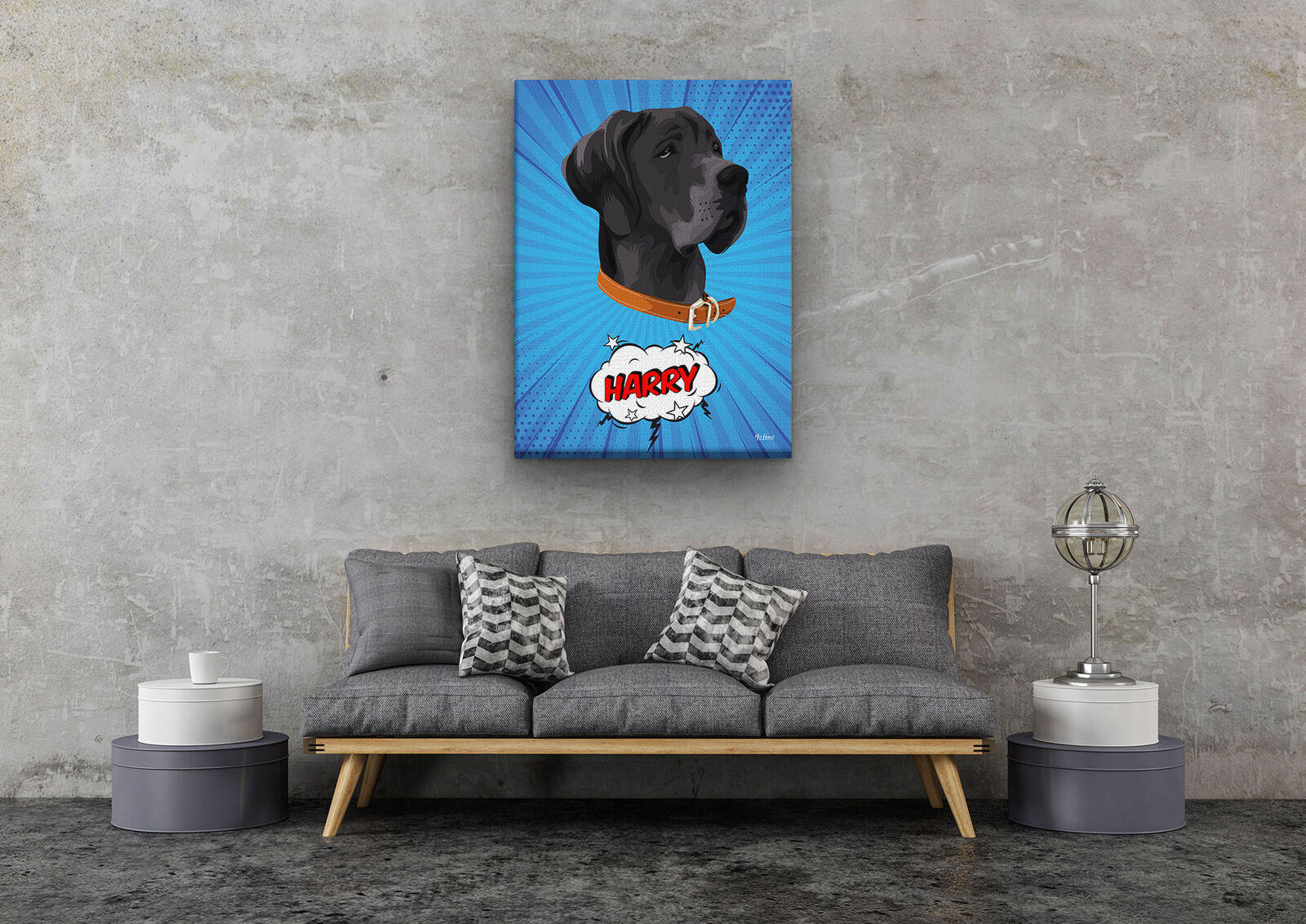 Custom Pop Art Style Dog Portrait - Pet illustration from photo - Blue blast Canvas 11 Custom Pop Art Style Dog Portrait - Pet illustration from photo - Blue blast Canvas - Image 9
