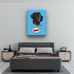 Custom Pop Art Style Dog Portrait - Pet illustration from photo - Blue dots Canvas 13 pop art pet portrait illustrations dog blue dots bedroom