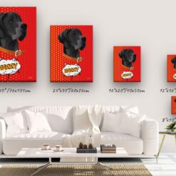 Custom Pop Art Style Dog Portrait - Pet illustration from photo - Dash Canvas 14 pop art pet portrait illustrations dog dash canvas size comparison