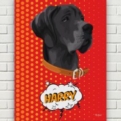 Custom Pop Art Style Dog Portrait - Pet illustration from photo - Dash Canvas 17 pop art pet portrait illustrations dog dash front view white bricks