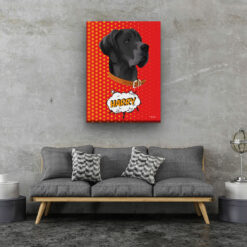 Custom Pop Art Style Dog Portrait - Pet illustration from photo - Dash Canvas 20 pop art pet portrait illustrations dog dash living room