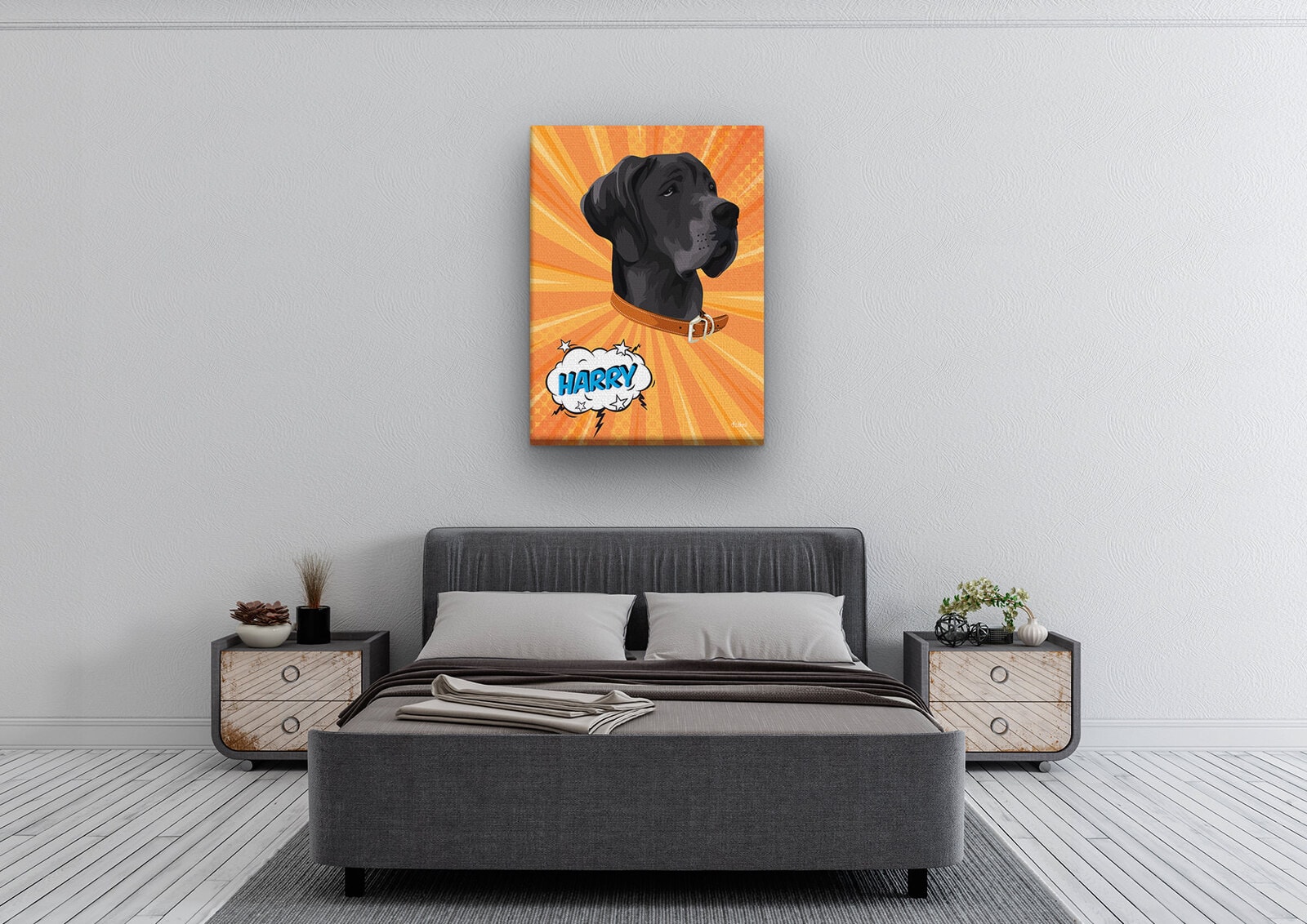 Custom Pop Art Style Dog Portrait - Pet illustration from photo - Orange blast Canvas 4 Custom Pop Art Style Dog Portrait - Pet illustration from photo - Orange blast Canvas - Image 2