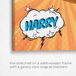 Custom Pop Art Style Dog Portrait - Pet illustration from photo - Orange blast Canvas 15 pop art pet portrait illustrations dog orange blast front view angled close up wall