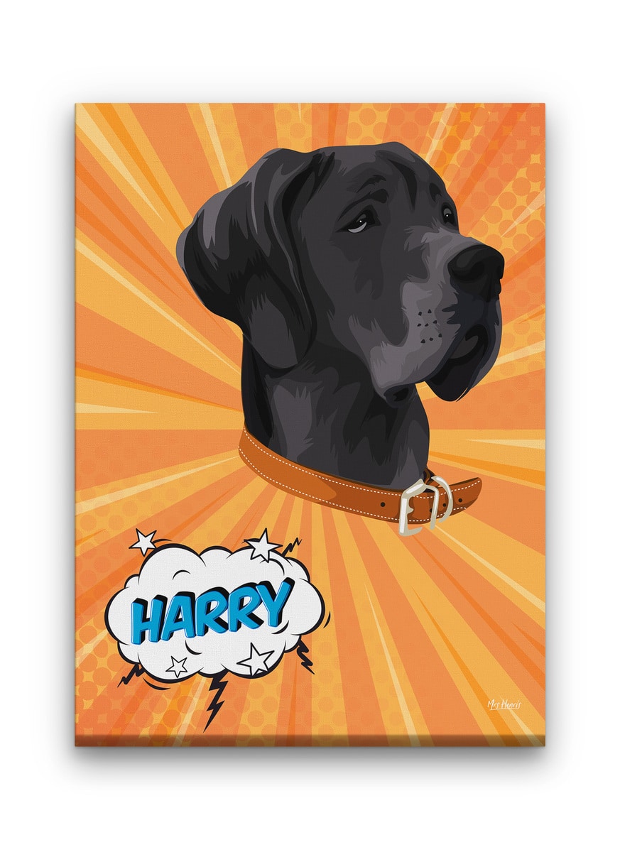 Custom Pop Art Style Dog Portrait - Pet illustration from photo - Orange blast Canvas 9 Custom Pop Art Style Dog Portrait - Pet illustration from photo - Orange blast Canvas - Image 7
