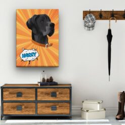 Custom Pop Art Style Dog Portrait - Pet illustration from photo - Orange blast Canvas 19 pop art pet portrait illustrations dog orange blast hall