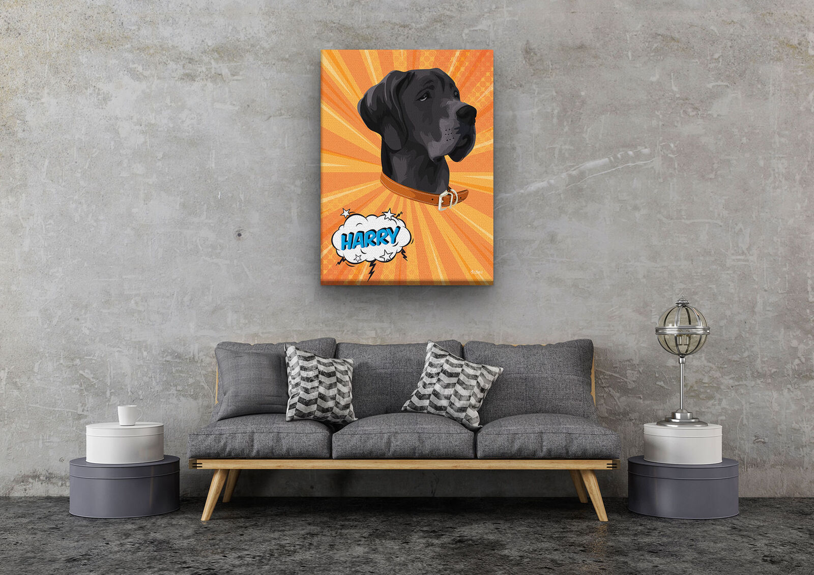 Custom Pop Art Style Dog Portrait - Pet illustration from photo - Orange blast Canvas 11 Custom Pop Art Style Dog Portrait - Pet illustration from photo - Orange blast Canvas - Image 9