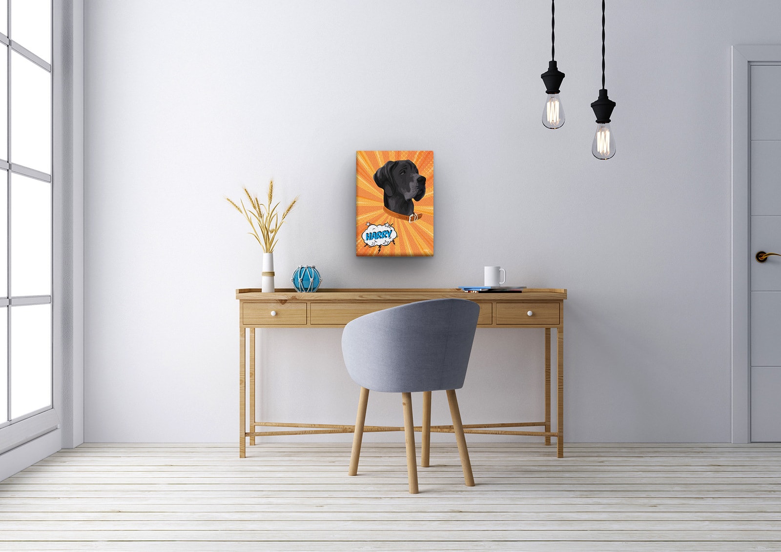 Custom Pop Art Style Dog Portrait - Pet illustration from photo - Orange blast Canvas 12 Custom Pop Art Style Dog Portrait - Pet illustration from photo - Orange blast Canvas - Image 10