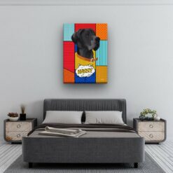 Custom Pop Art Style Dog Portrait - Pet illustration from photo - Patchwork Canvas 13 pop art pet portrait illustrations dog patchwork bedroom