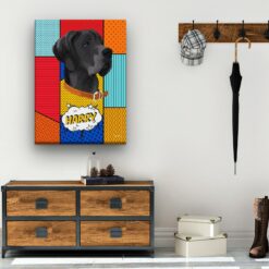 Custom Pop Art Style Dog Portrait - Pet illustration from photo - Patchwork Canvas 19 pop art pet portrait illustrations dog patchwork hall