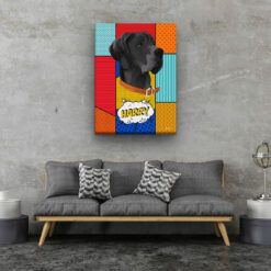 Custom Pop Art Style Dog Portrait - Pet illustration from photo - Patchwork Canvas 20 pop art pet portrait illustrations dog patchwork living room