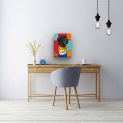 Custom Pop Art Style Dog Portrait - Pet illustration from photo - Patchwork Canvas 21 pop art pet portrait illustrations dog patchwork office