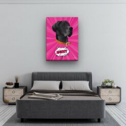 Custom Pop Art Style Dog Portrait - Pet illustration from photo - Pink blast Canvas 13 pop art pet portrait illustrations dog pink blast bedroom