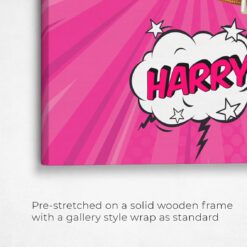 Custom Pop Art Style Dog Portrait - Pet illustration from photo - Pink blast Canvas 15 pop art pet portrait illustrations dog pink blast front view angled close up wall