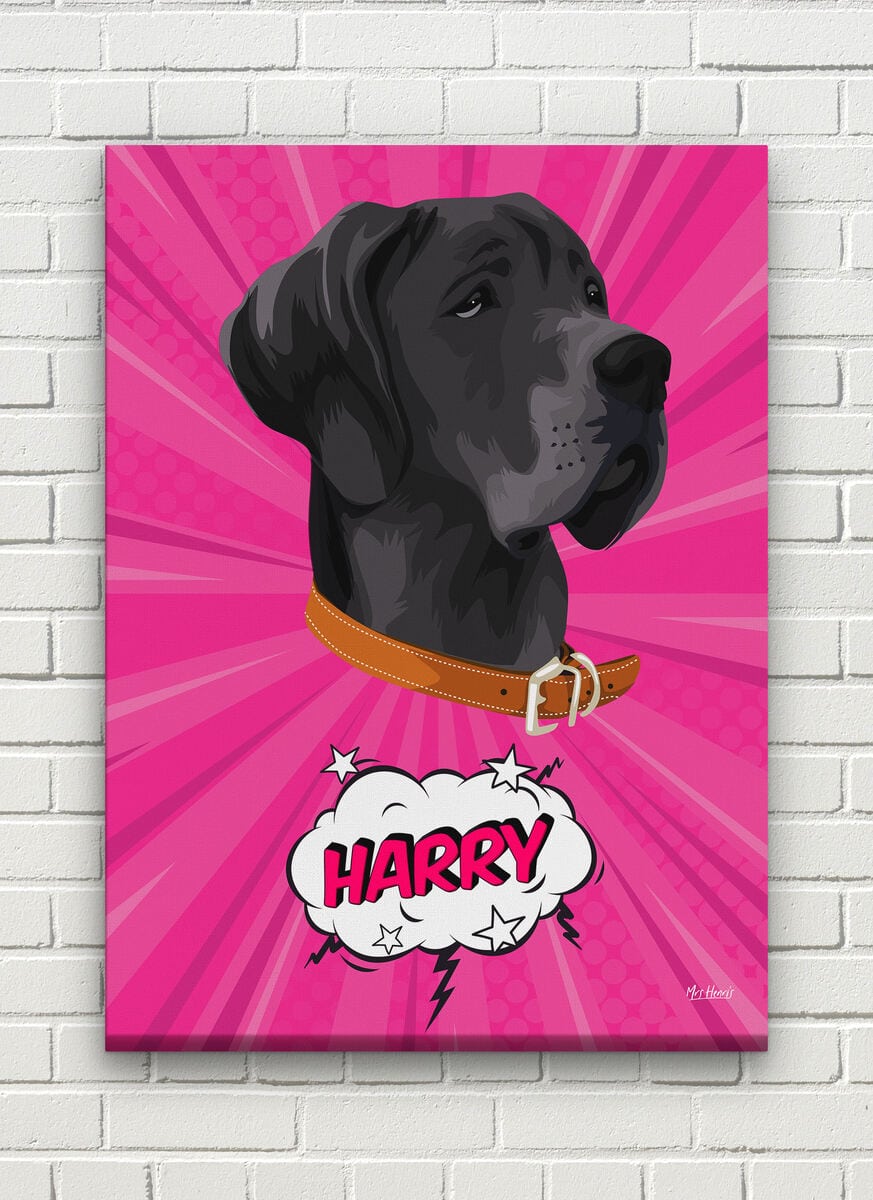 Custom Pop Art Style Dog Portrait - Pet illustration from photo - Pink blast Canvas 8 Custom Pop Art Style Dog Portrait - Pet illustration from photo - Pink blast Canvas - Image 6