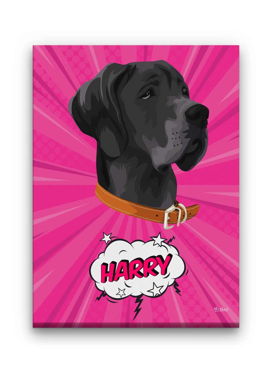 Custom Pop Art Style Dog Portrait - Pet illustration from photo - Pink blast Canvas 9 Custom Pop Art Style Dog Portrait - Pet illustration from photo - Pink blast Canvas - Image 7