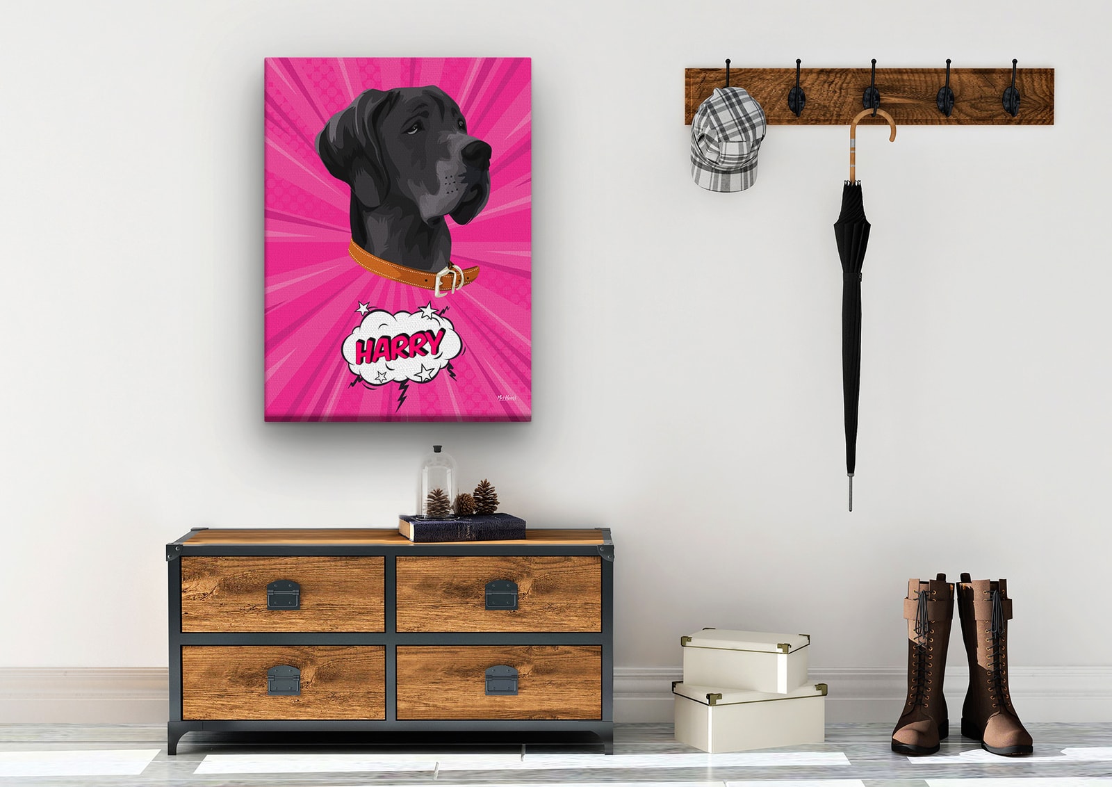 Custom Pop Art Style Dog Portrait - Pet illustration from photo - Pink blast Canvas 10 Custom Pop Art Style Dog Portrait - Pet illustration from photo - Pink blast Canvas - Image 8