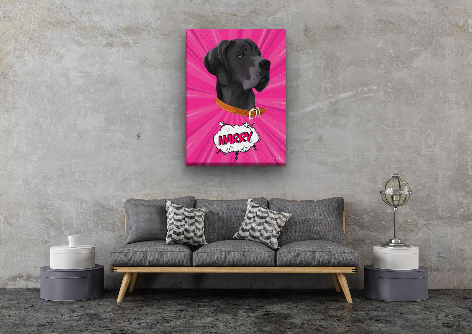 Custom Pop Art Style Dog Portrait - Pet illustration from photo - Pink blast Canvas 11 Custom Pop Art Style Dog Portrait - Pet illustration from photo - Pink blast Canvas - Image 9