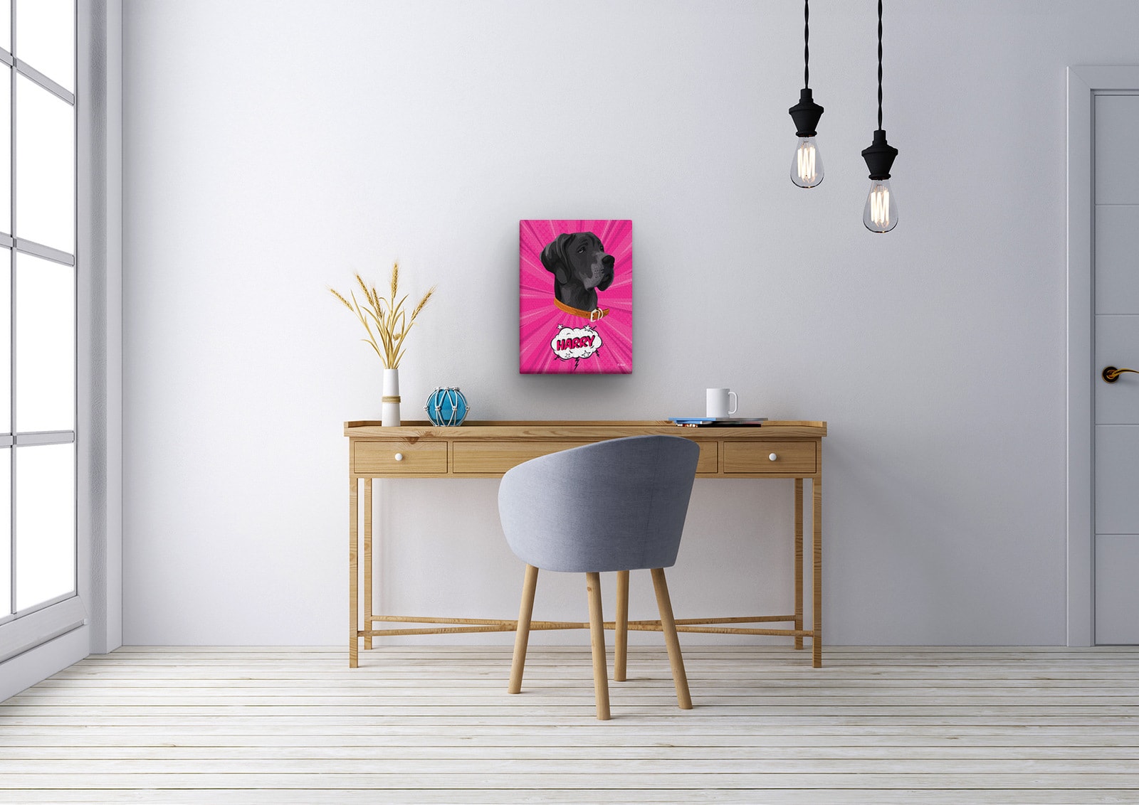 Custom Pop Art Style Dog Portrait - Pet illustration from photo - Pink blast Canvas 12 Custom Pop Art Style Dog Portrait - Pet illustration from photo - Pink blast Canvas - Image 10