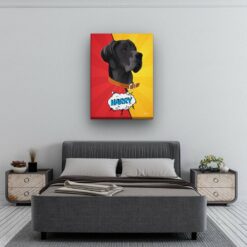 Custom Pop Art Style Dog Portrait - Pet illustration from photo - Red yellow split Canvas 13 pop art pet portrait illustrations dog red yellow split bedroom