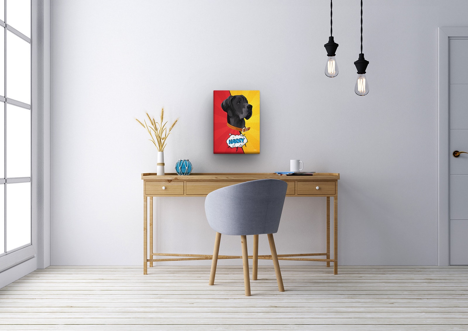 Custom Pop Art Style Dog Portrait - Pet illustration from photo - Red yellow split Canvas 12 Custom Pop Art Style Dog Portrait - Pet illustration from photo - Red yellow split Canvas - Image 10
