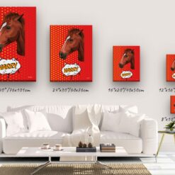 Custom Pop Art Style Horse Portrait - Pet illustration from photo - Dash Canvas 14 pop art pet portrait illustrations horse dash canvas size comparison