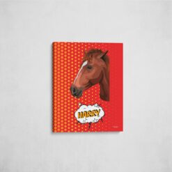 Custom Pop Art Style Horse Portrait - Pet illustration from photo - Dash Canvas 16 pop art pet portrait illustrations horse dash front view angled wall