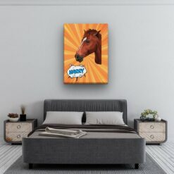Custom Pop Art Style Horse Portrait - Pet illustration from photo - Orange blast Canvas 13 pop art pet portrait illustrations horse orange blast bedroom