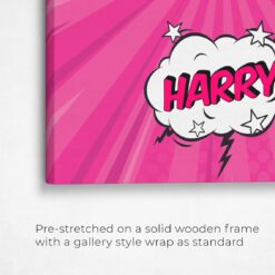 Custom Pop Art Style Horse Portrait - Pet illustration from photo - Pink blast Canvas 14 pop art pet portrait illustrations horse pink blast front view angled close up wall
