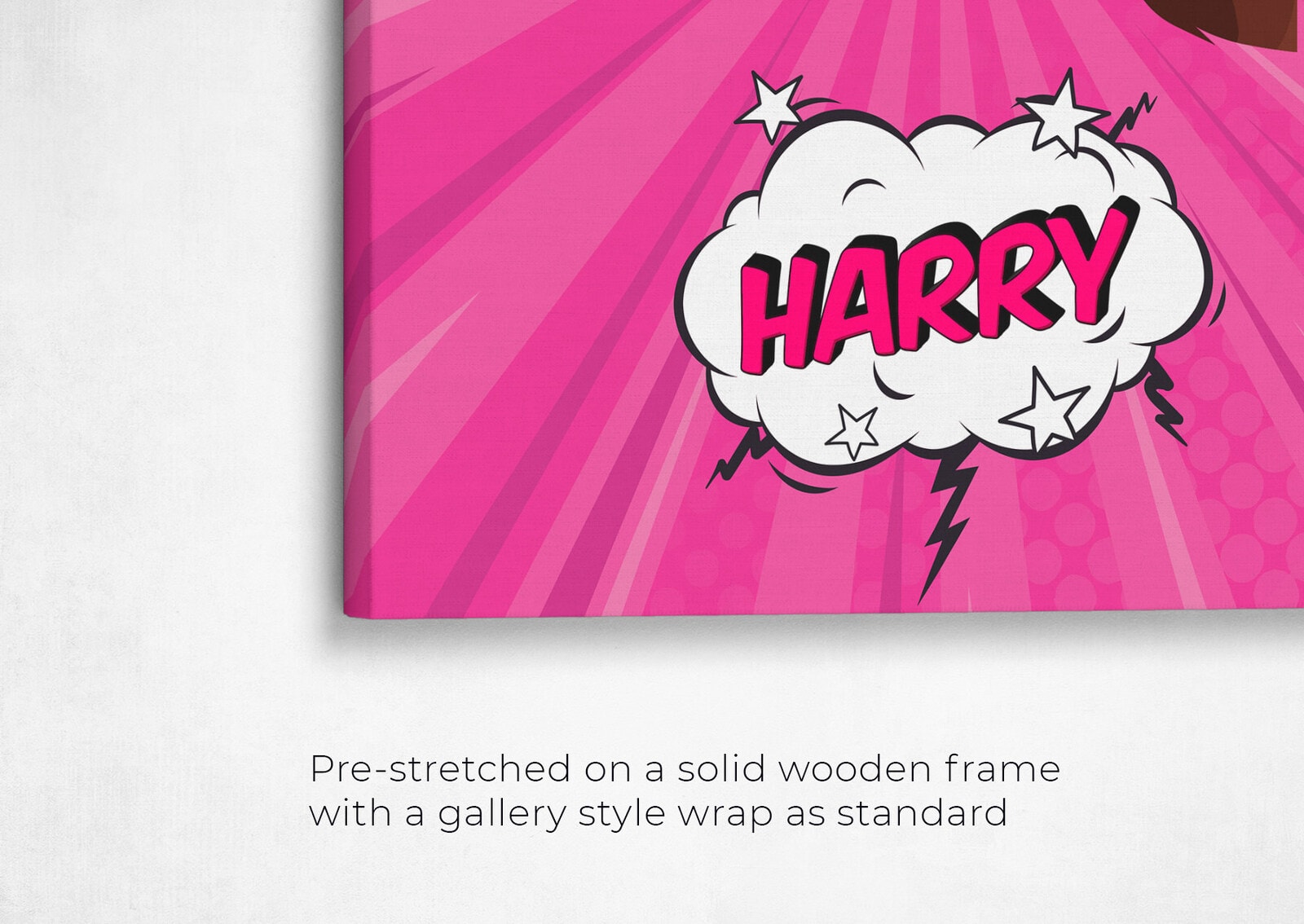 Custom Pop Art Style Horse Portrait - Pet illustration from photo - Pink blast Canvas 21 pop art pet portrait illustrations horse pink blast front view angled close up wall