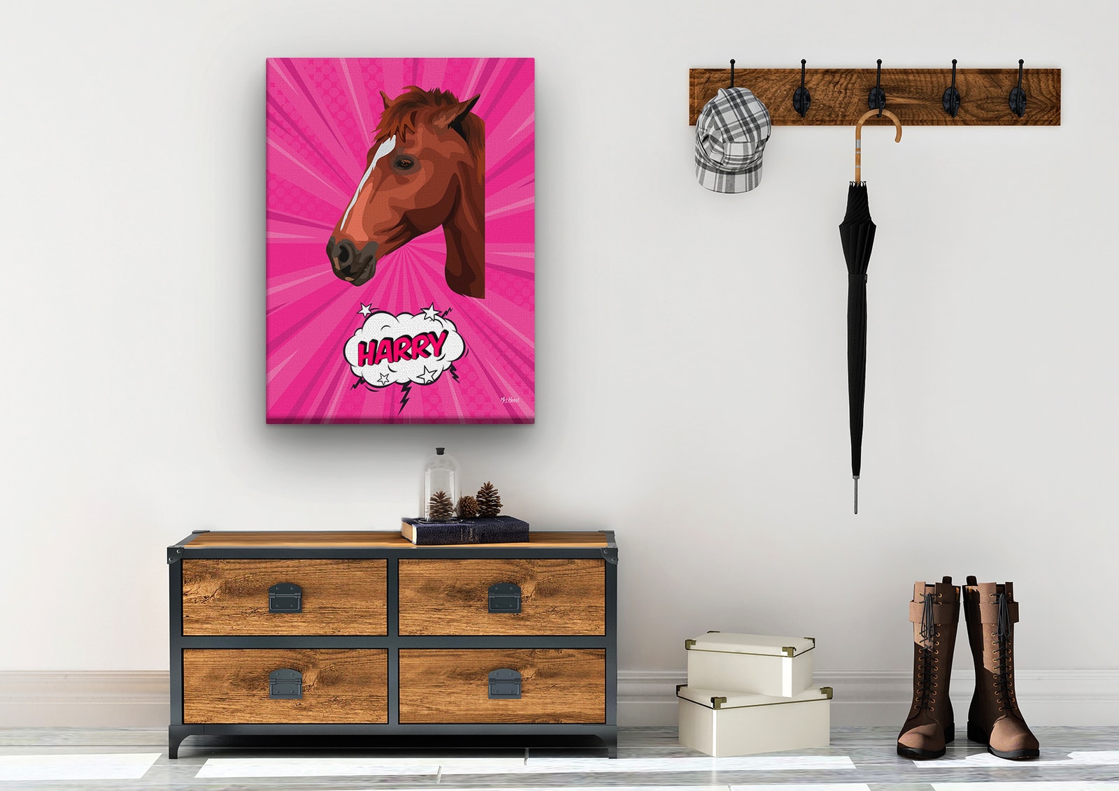 Custom Pop Art Style Horse Portrait - Pet illustration from photo - Pink blast Canvas 9 Custom Pop Art Style Horse Portrait - Pet illustration from photo - Pink blast Canvas - Image 8