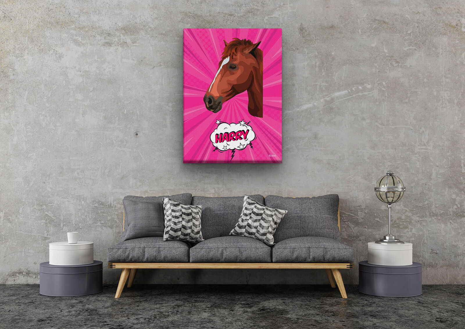 Custom Pop Art Style Horse Portrait - Pet illustration from photo - Pink blast Canvas 10 Custom Pop Art Style Horse Portrait - Pet illustration from photo - Pink blast Canvas - Image 9