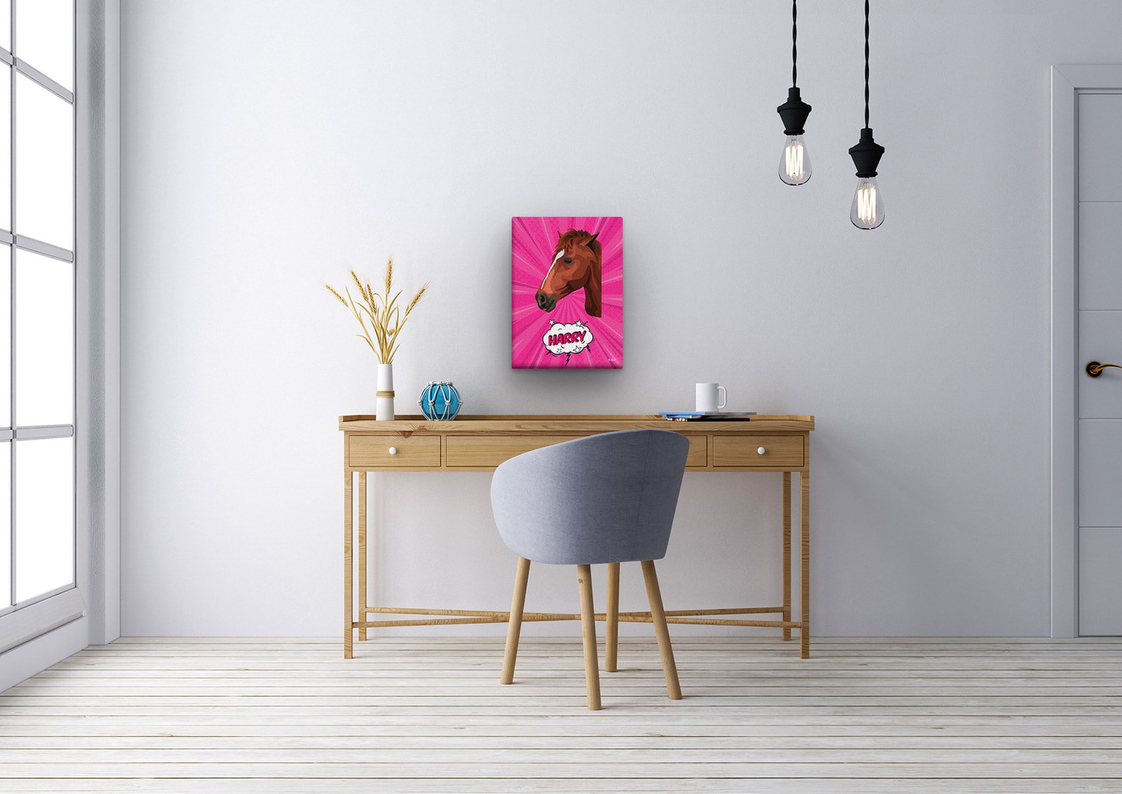 Custom Pop Art Style Horse Portrait - Pet illustration from photo - Pink blast Canvas 11 Custom Pop Art Style Horse Portrait - Pet illustration from photo - Pink blast Canvas - Image 10