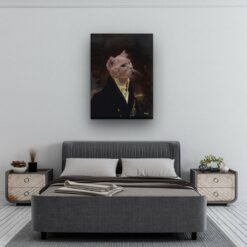 The Aristocrat - Renaissance Cat canvas portrait from photo 12 renaissance cat canvas aristocrat painting white bedroom