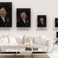 The Aristocrat - Renaissance Cat canvas portrait from photo 13 renaissance cat canvas aristocrat painting white canvas size comparison
