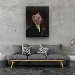 The Aristocrat - Renaissance Cat canvas portrait from photo 19 renaissance cat canvas aristocrat painting white living room