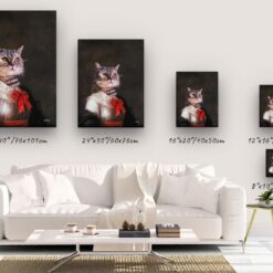 The Baroness - Renaissance Cat canvas portrait from photo 19 renaissance cat canvas baronesse painting white canvas size comparison