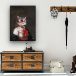 The Baroness - Renaissance Cat canvas portrait from photo 14 renaissance cat canvas baronesse painting white hall