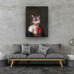 The Baroness - Renaissance Cat canvas portrait from photo 13 renaissance cat canvas baronesse painting white living room