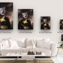 The Captain - Renaissance Cat canvas portrait from photo 12 renaissance cat canvas captain painting white canvas size comparison