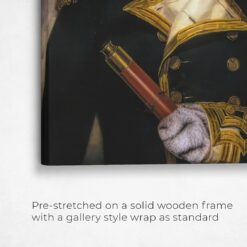 The Captain - Renaissance Cat canvas portrait from photo 13 renaissance cat canvas captain painting white front view angled close up wall