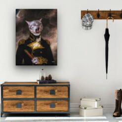 The Captain - Renaissance Cat canvas portrait from photo 17 renaissance cat canvas captain painting white hall