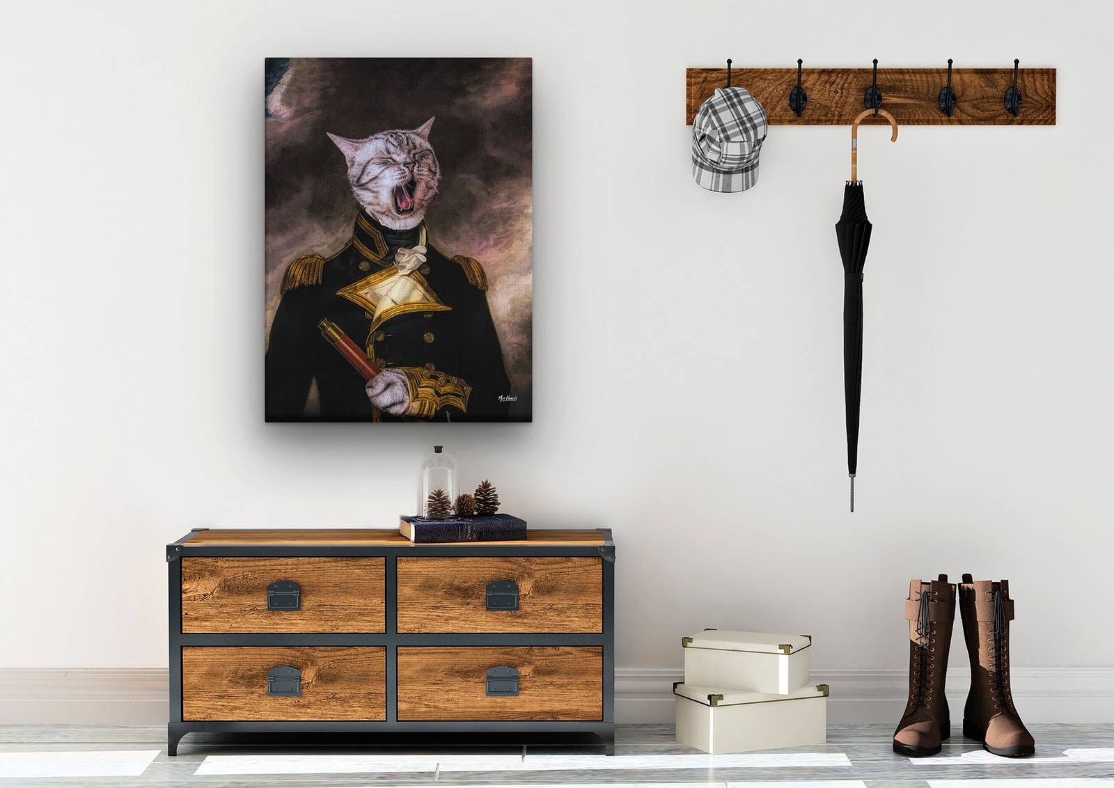 The Captain - Renaissance Cat canvas portrait from photo 9 The Captain - Renaissance Cat canvas portrait from photo - Image 7