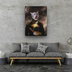 The Captain - Renaissance Cat canvas portrait from photo 18 renaissance cat canvas captain painting white living room