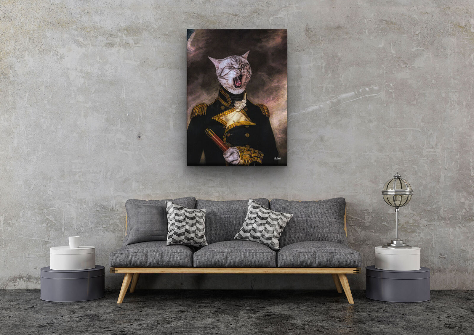 The Captain - Renaissance Cat canvas portrait from photo 10 The Captain - Renaissance Cat canvas portrait from photo - Image 8