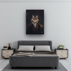 The Commander - Renaissance Cat canvas portrait from photo 13 renaissance cat canvas commander painting white bedroom