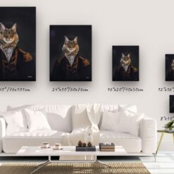 The Commander - Renaissance Cat canvas portrait from photo 14 renaissance cat canvas commander painting white canvas size comparison