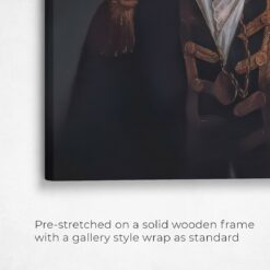 The Commander - Renaissance Cat canvas portrait from photo 15 renaissance cat canvas commander painting white front view angled close up wall