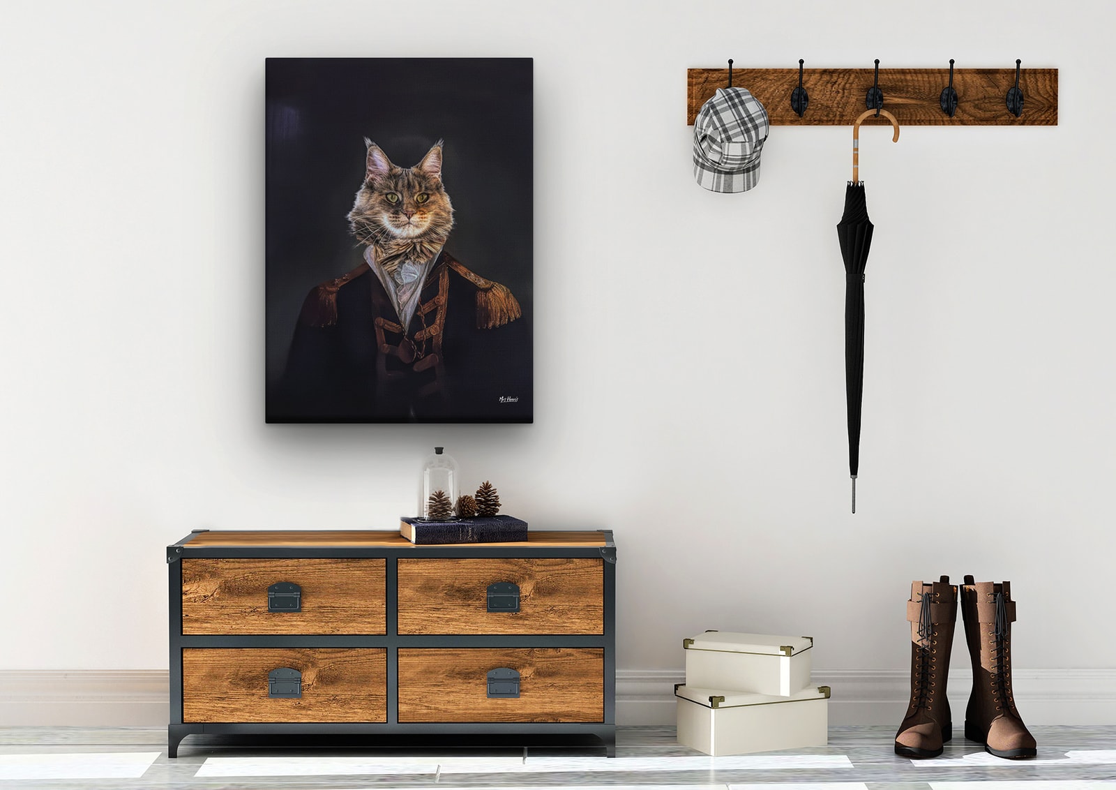The Commander - Renaissance Cat canvas portrait from photo 10 The Commander - Renaissance Cat canvas portrait from photo - Image 8