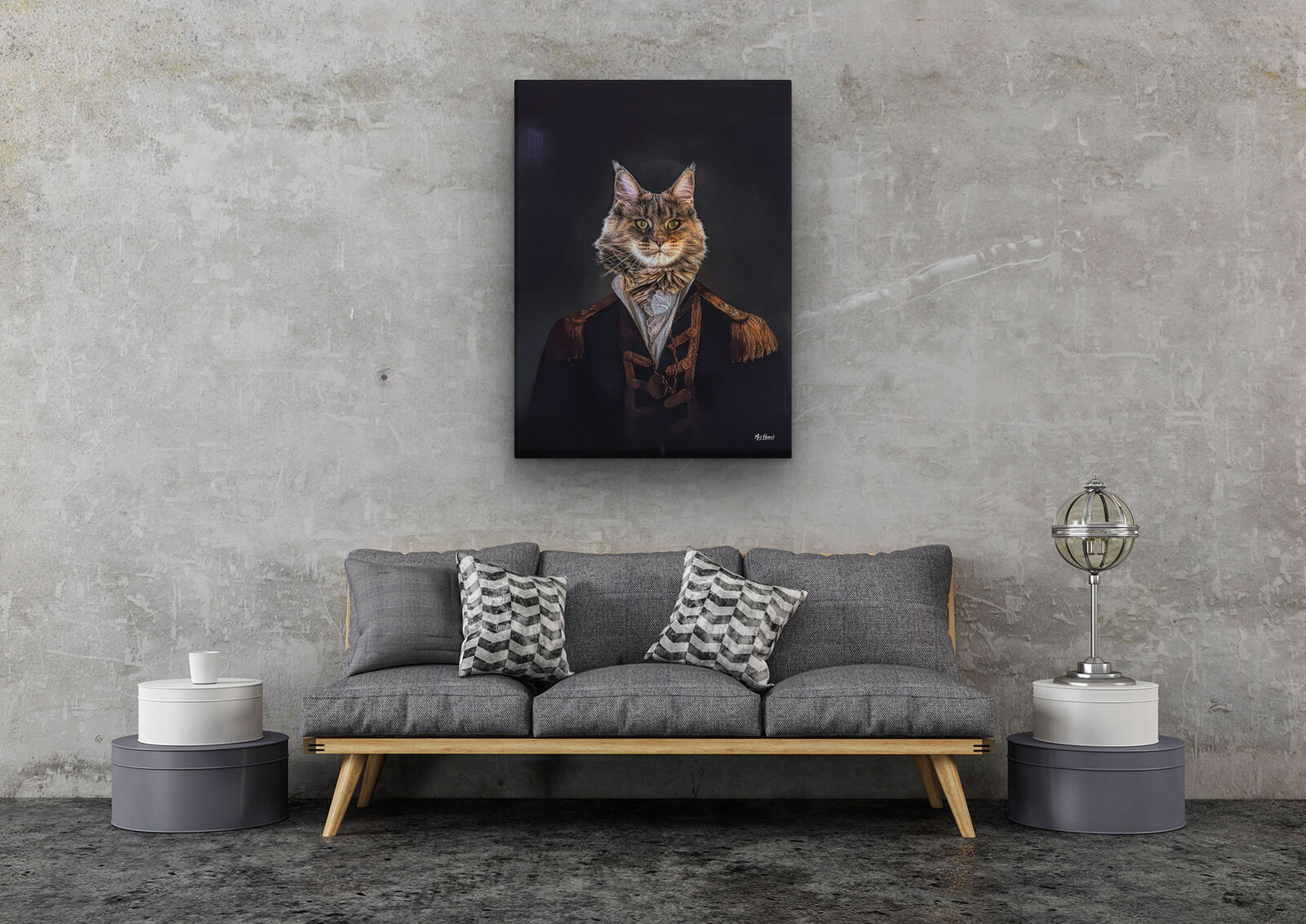 The Commander - Renaissance Cat canvas portrait from photo 11 The Commander - Renaissance Cat canvas portrait from photo - Image 9